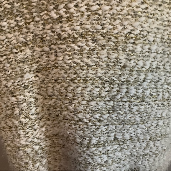 Lane Bryant Metallic Gold & White Sweater 22/24 - Picture 7 of 12
